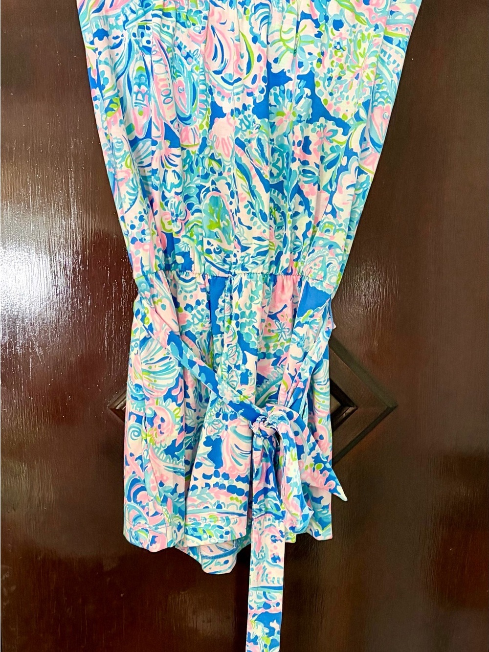 Lilly Pulitzer Pink-Blue-Green Paisley Strapless Romper - Picture 2 of 7